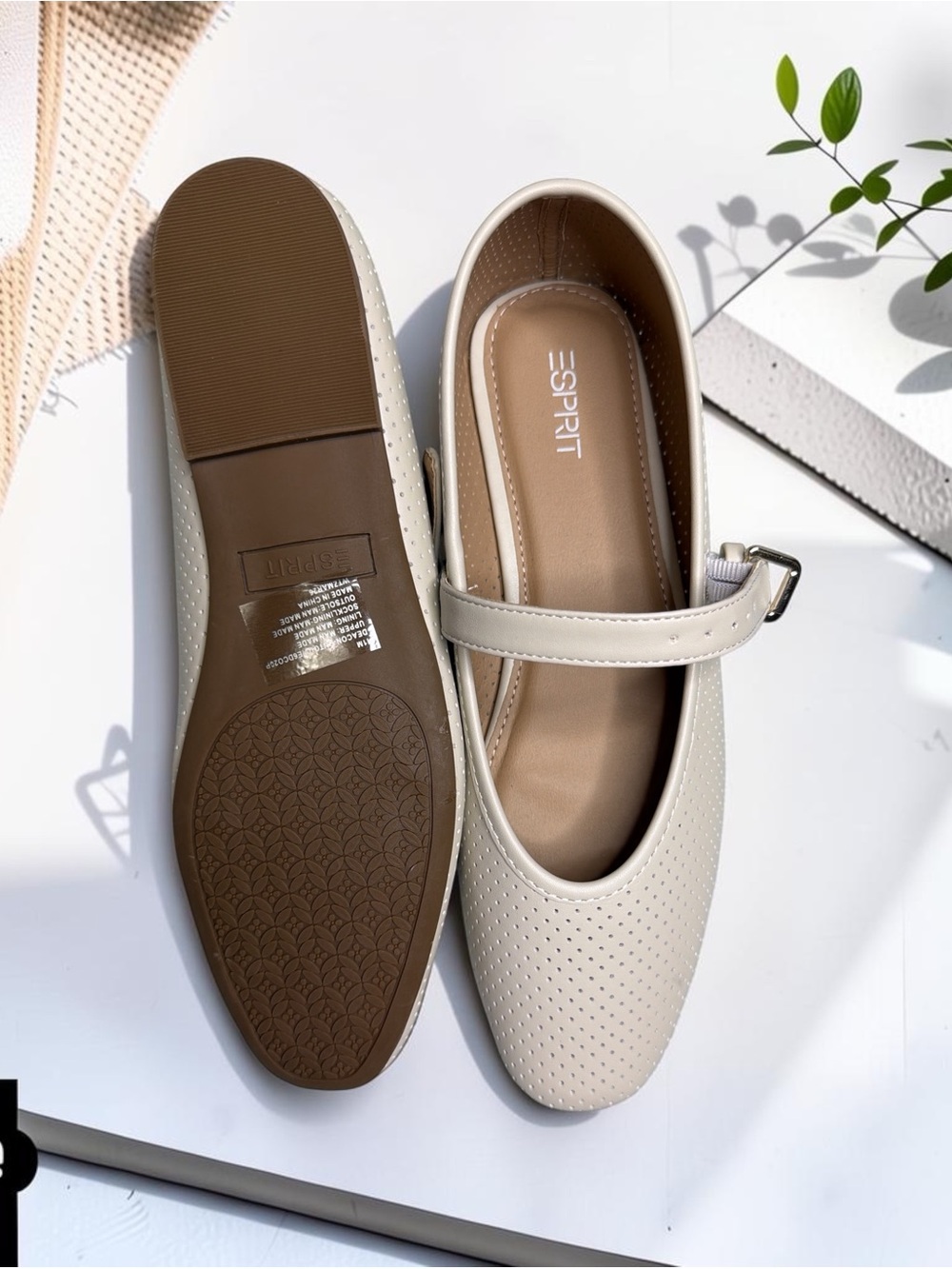 Esprit Cream Perforated Mary Jane Loafers - Picture 2 of 3